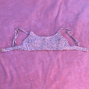 Spotted White and Black Womens Swim Top